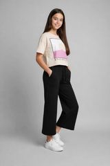 Boxy Fit Graphic T-Shirt & Wide Leg Trouser Co-Ord Set – Stay Golden