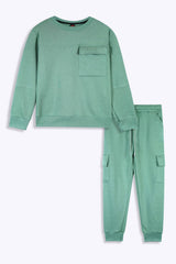 Boys Utility Fleece Tracksuit – Mint Green