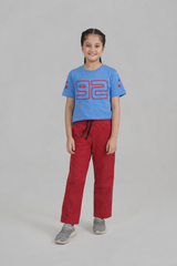 Kids' "Star 92" Athletic Co-ord Set – Light Blue & Red