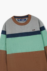 Jeep Brown & Mint Color Block Cotton Sweater – 100% Cotton | Premium Winter Wear for Kids