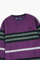 Jeep Purple Striped Cotton Sweater – 100% Cotton | Warm Winter Wear for Kids