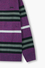 Jeep Purple Striped Cotton Sweater – 100% Cotton | Warm Winter Wear for Kids