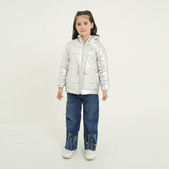 Girls Premium Quality Puffer Zipper Hoodie Jacket