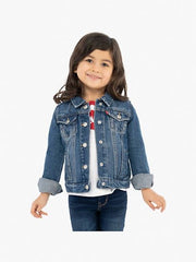 Unisex Kids Basic Denim Button Down Jacket