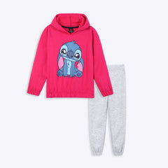 Girls Soft Cotton Printed Fleece Suit