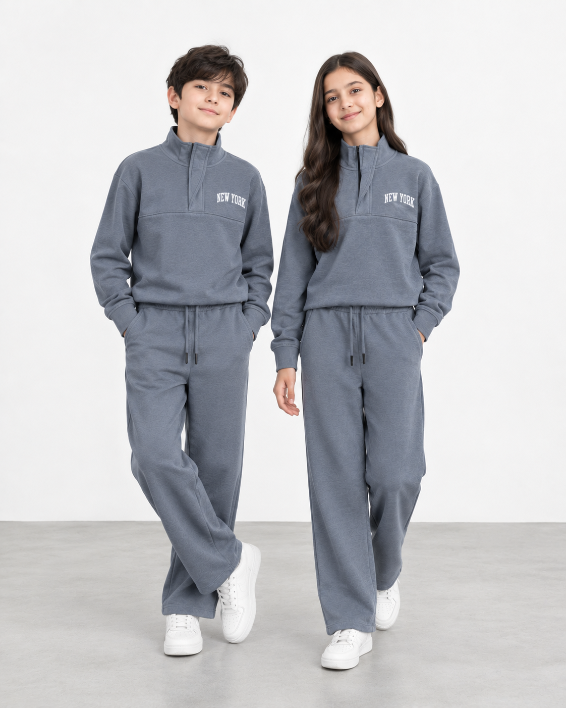 Kids New York Quarter-Zip Sweatshirt & Jogger Tracksuit Set