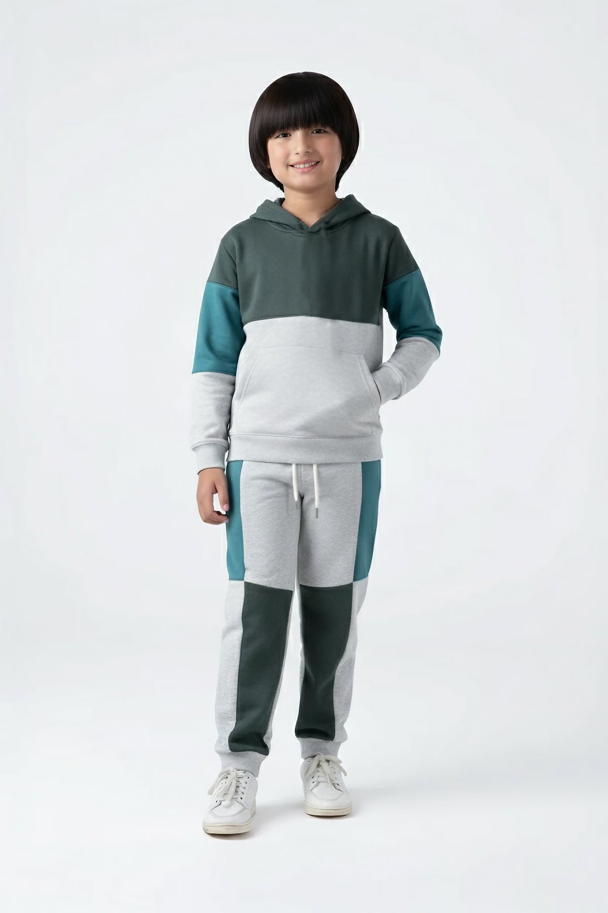 Kids Colorblock Fleece Panel Tracksuit
