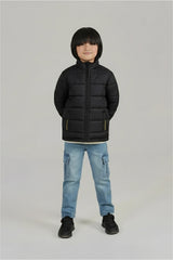 Kids Black Puffer Jacket | Lightweight Winter Outerwear | Warm & Stylish