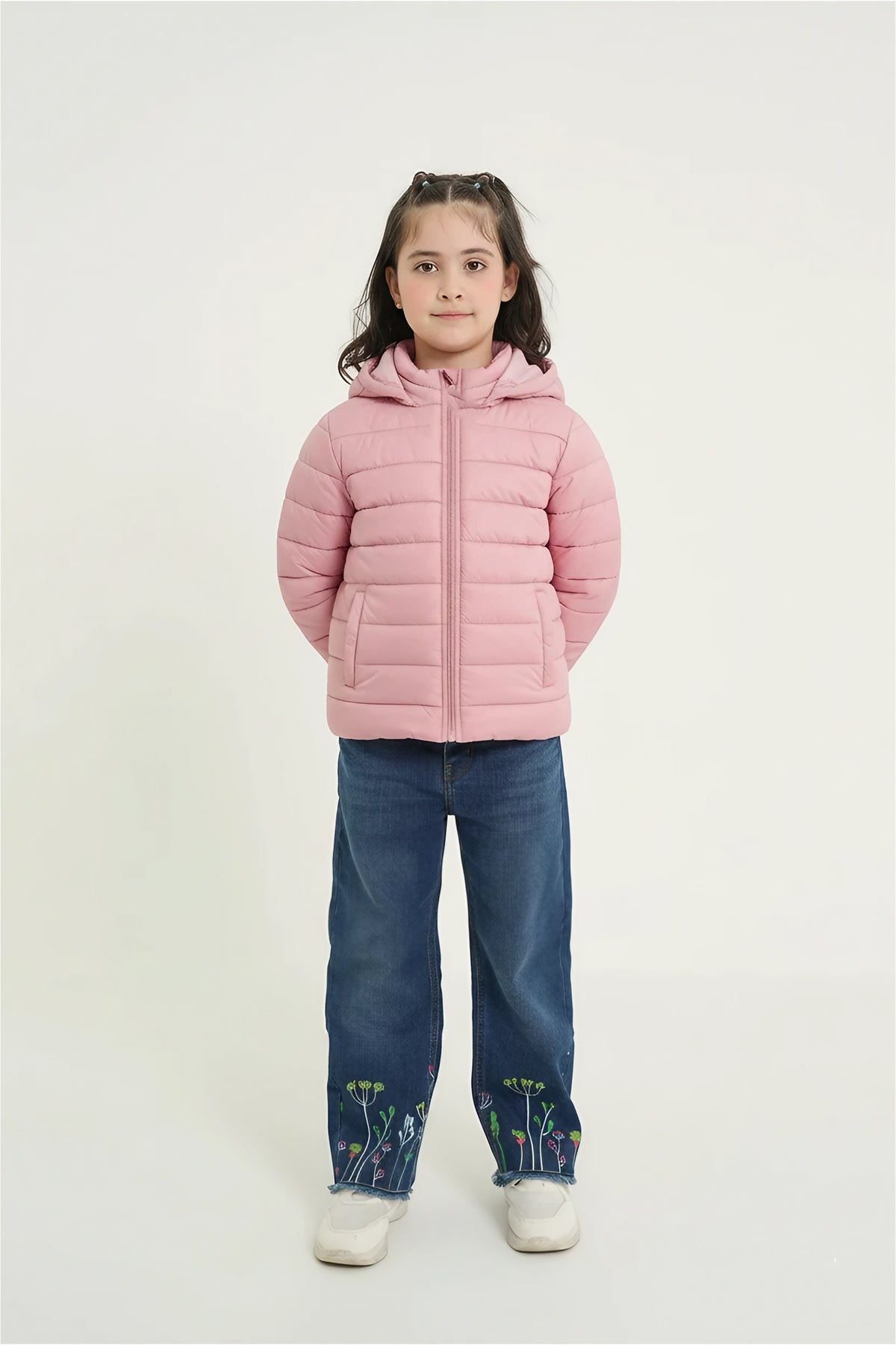 Girls Pink Puffer Jacket | Lightweight Hooded Winter Coat | Warm & Cozy Outerwear