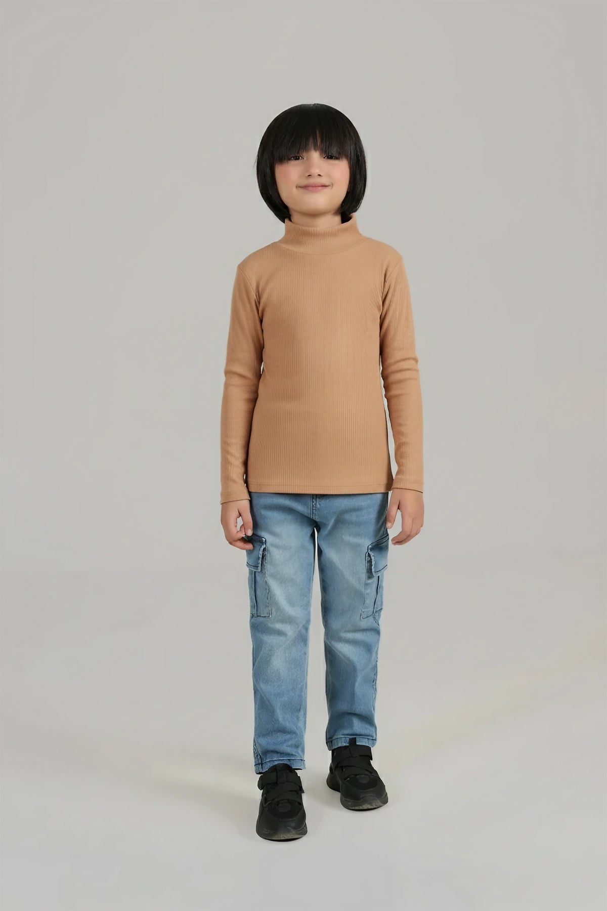 Kids Ribbed High Neck Winter Top – Soft, Warm &amp; Stylish