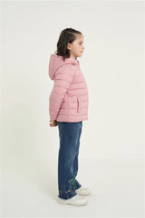 Girls Pink Puffer Jacket | Lightweight Hooded Winter Coat | Warm & Cozy Outerwear