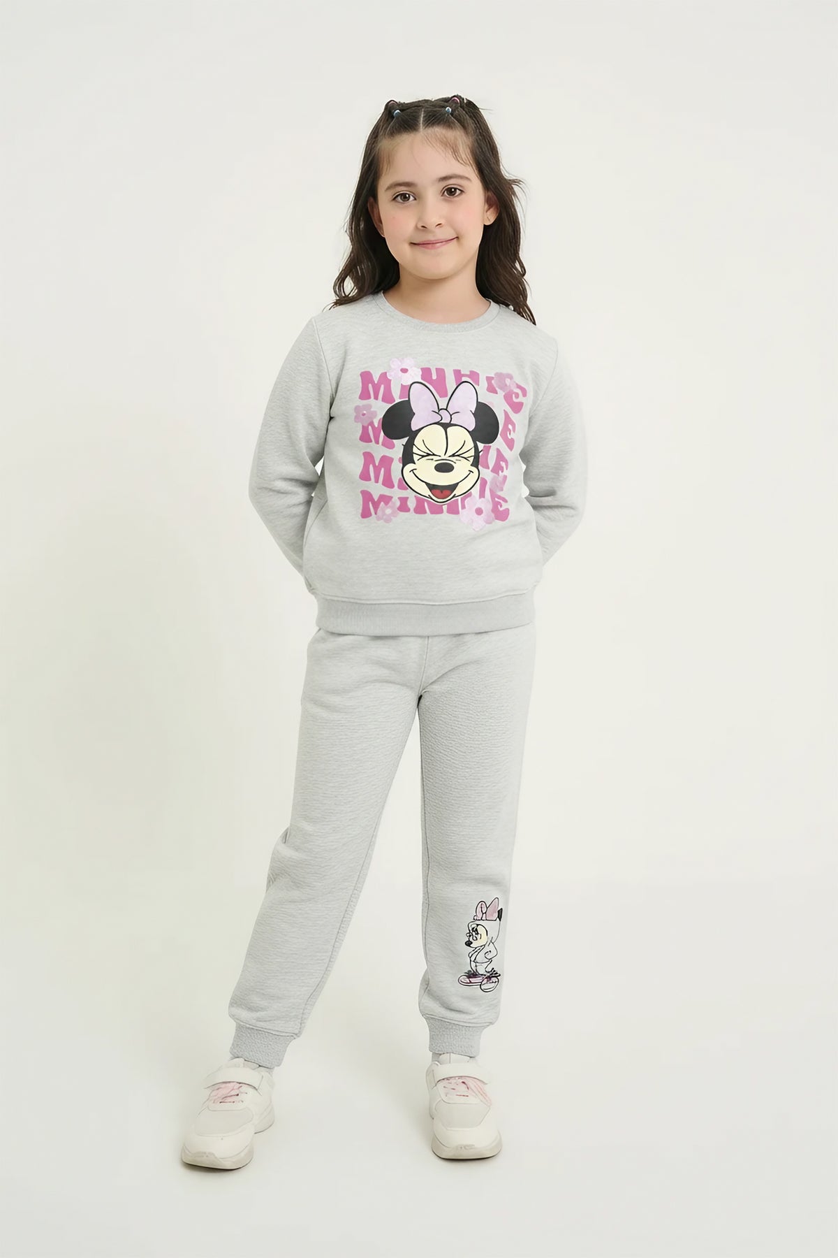 Minnie Mouse Kids Tracksuit | 2-Piece Cotton Fleece Sweatshirt & Joggers Set | Winter Wear