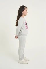 Minnie Mouse Kids Tracksuit | 2-Piece Cotton Fleece Sweatshirt & Joggers Set | Winter Wear