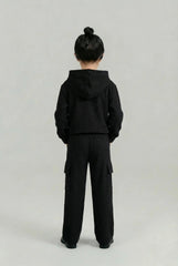 Kids Black Hooded Thermal Tracksuit Set – Hoodie & Pants