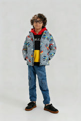 Kids Monster Truck Print Puffer Jacket – Ultra Warm Winter Wear