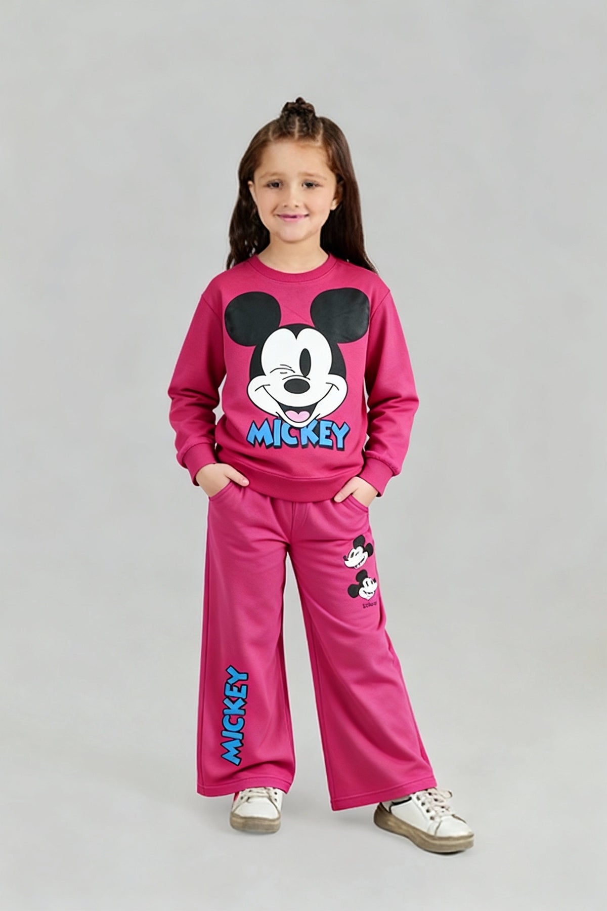 Mickey Mouse Cotton Interlock Set – Sweatshirt & Wide Leg Trouser
