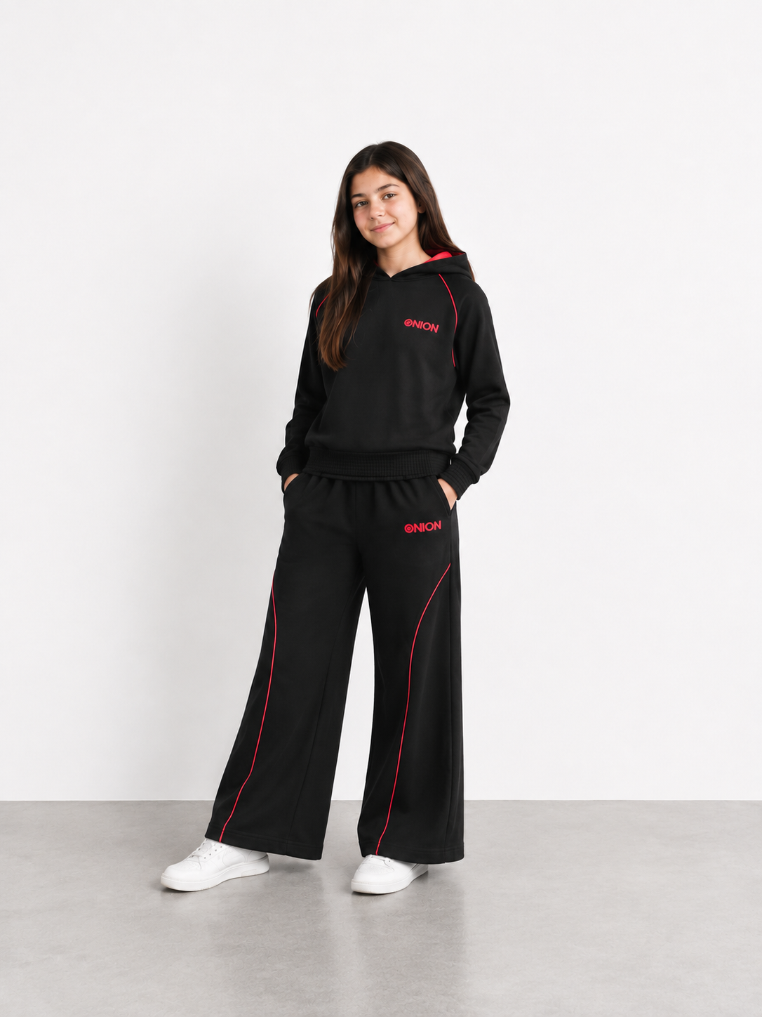 Girls Premium Cotton Terry Wide Leg Hoodie Set