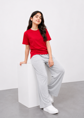 Girls Classic Red Cotton T-Shirt