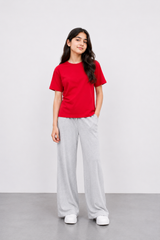 Girls Classic Red Cotton T-Shirt