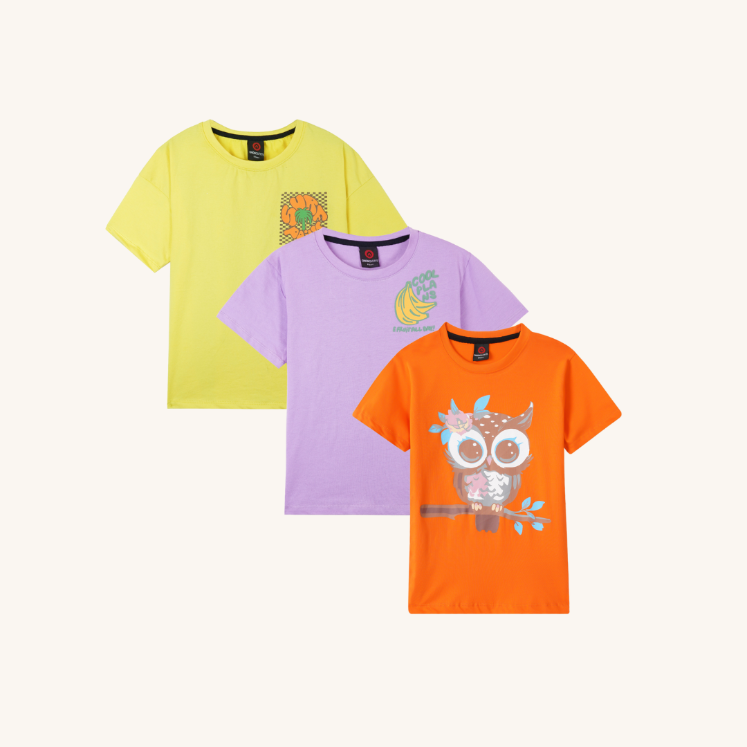 Combo of 3 Girls T shirts Oversize