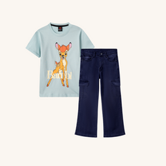 Bumby T Shirt Paired with 6 Pocket Wide Leg Pants