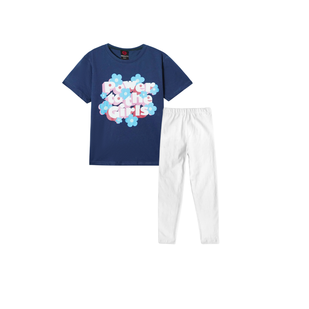 Power Girl T Shirt Paired with Lycra cotton Tight