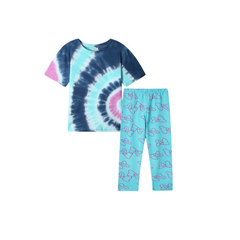 Tye & Dye T Shirt Paired with Printed Lycra cotton Tight