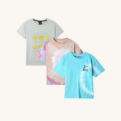 Combo of 3 Girls T shirts 4 Years to 14 Years Tie & Dye