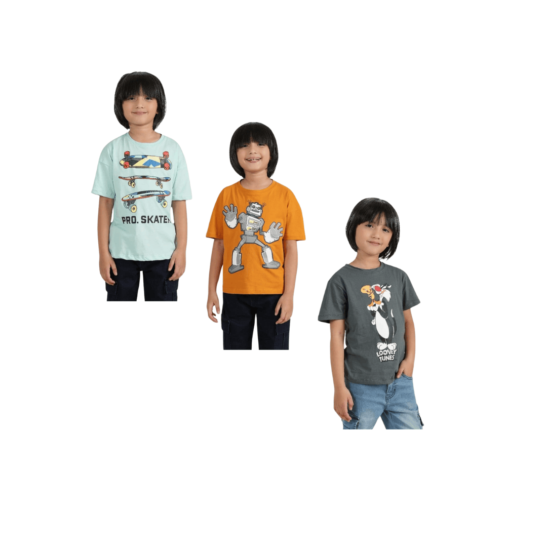 Combo of 3 Boys T shirts Robot