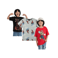 Combo of 3 Girls T shirts Mario and Dino