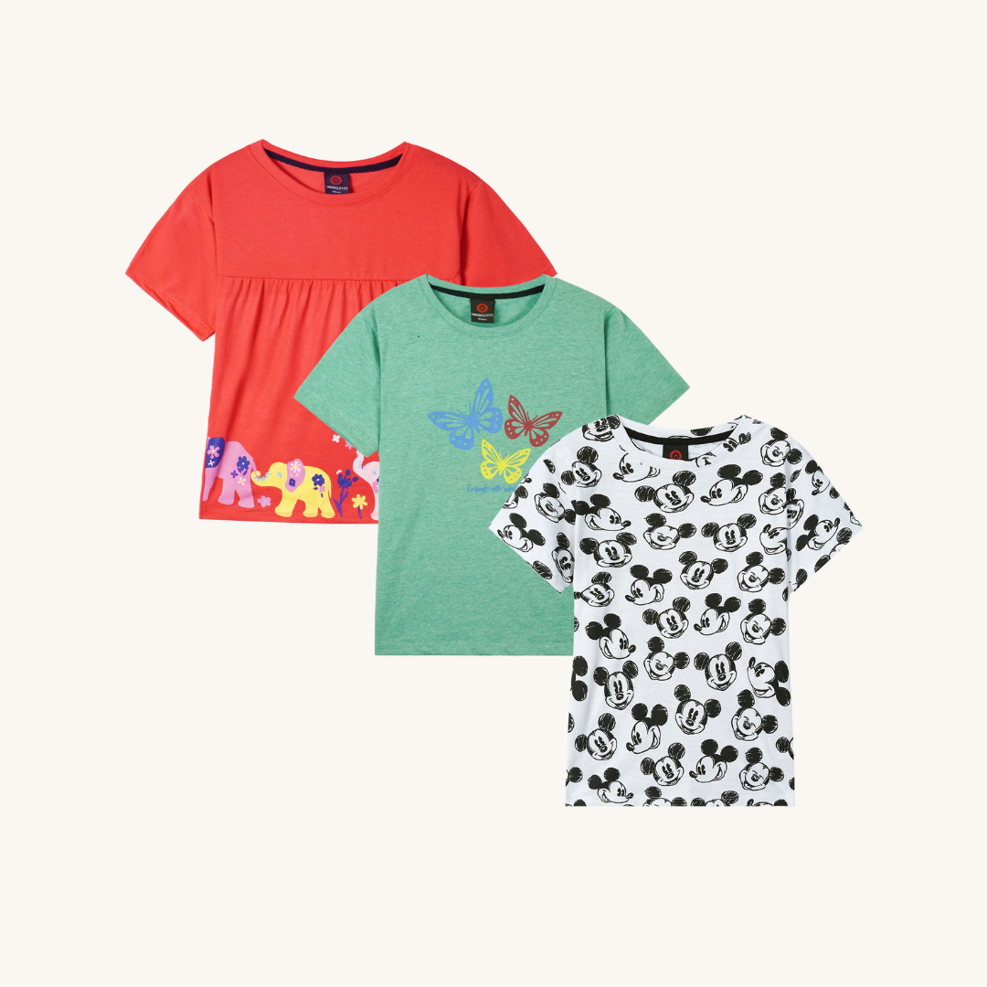 Combo of 3 Girls T shirts Mickey