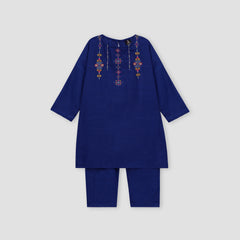 STITCHED 2 PIECE EMBROIDERED KHADDAR SHIRT TROUSER