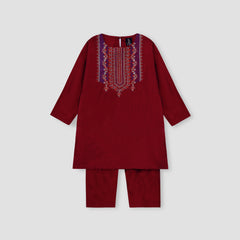 STITCHED 2 PIECE EMBROIDERED KHADDAR SHIRT TROUSER