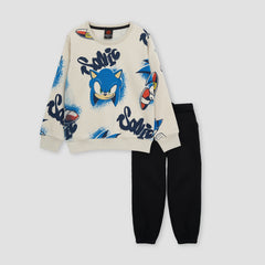 Kids Soft Cotton All-Over Graphic Fleece Tracksuit