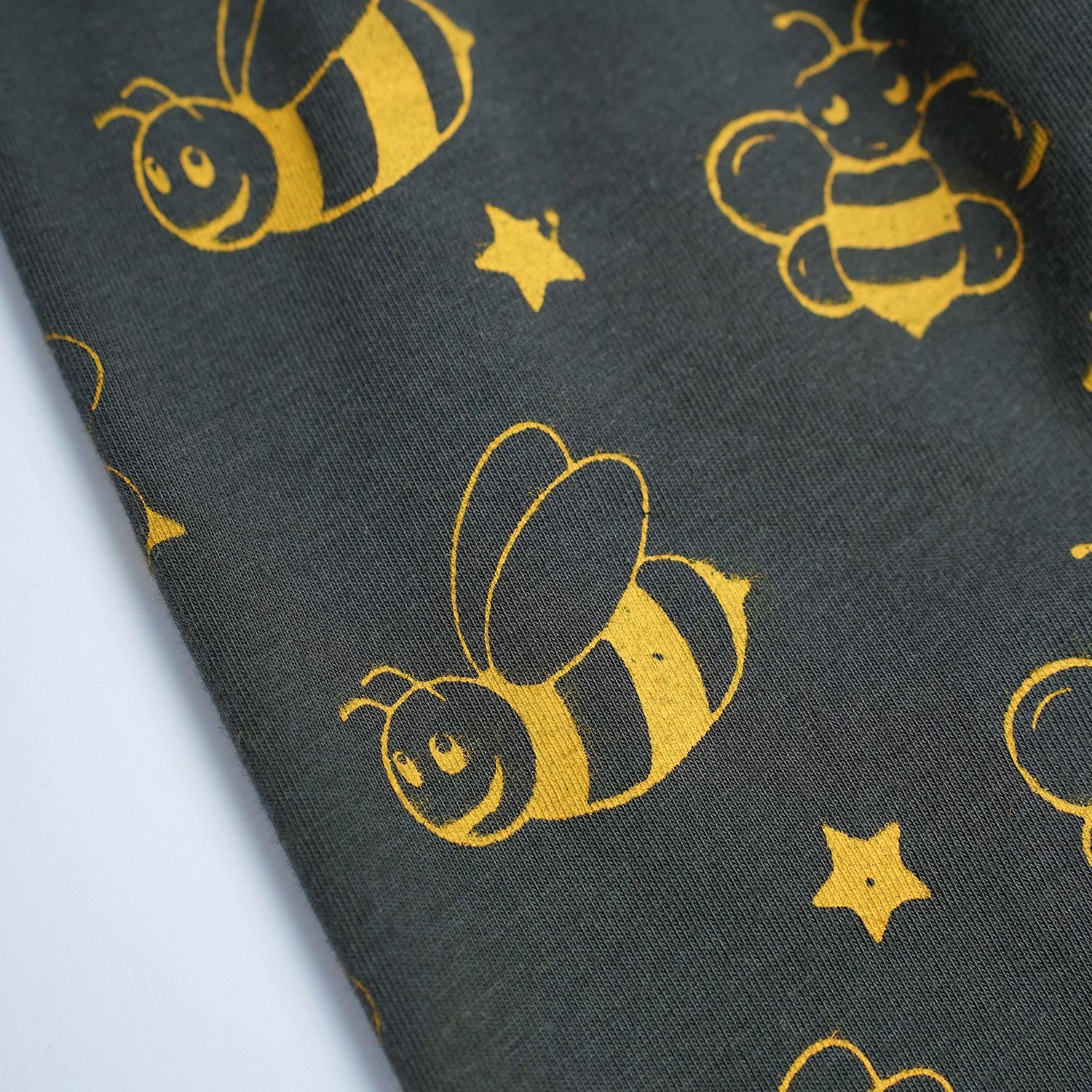 Cotton Rich Charcoal  Allover Honey Bee Printed Leggings
