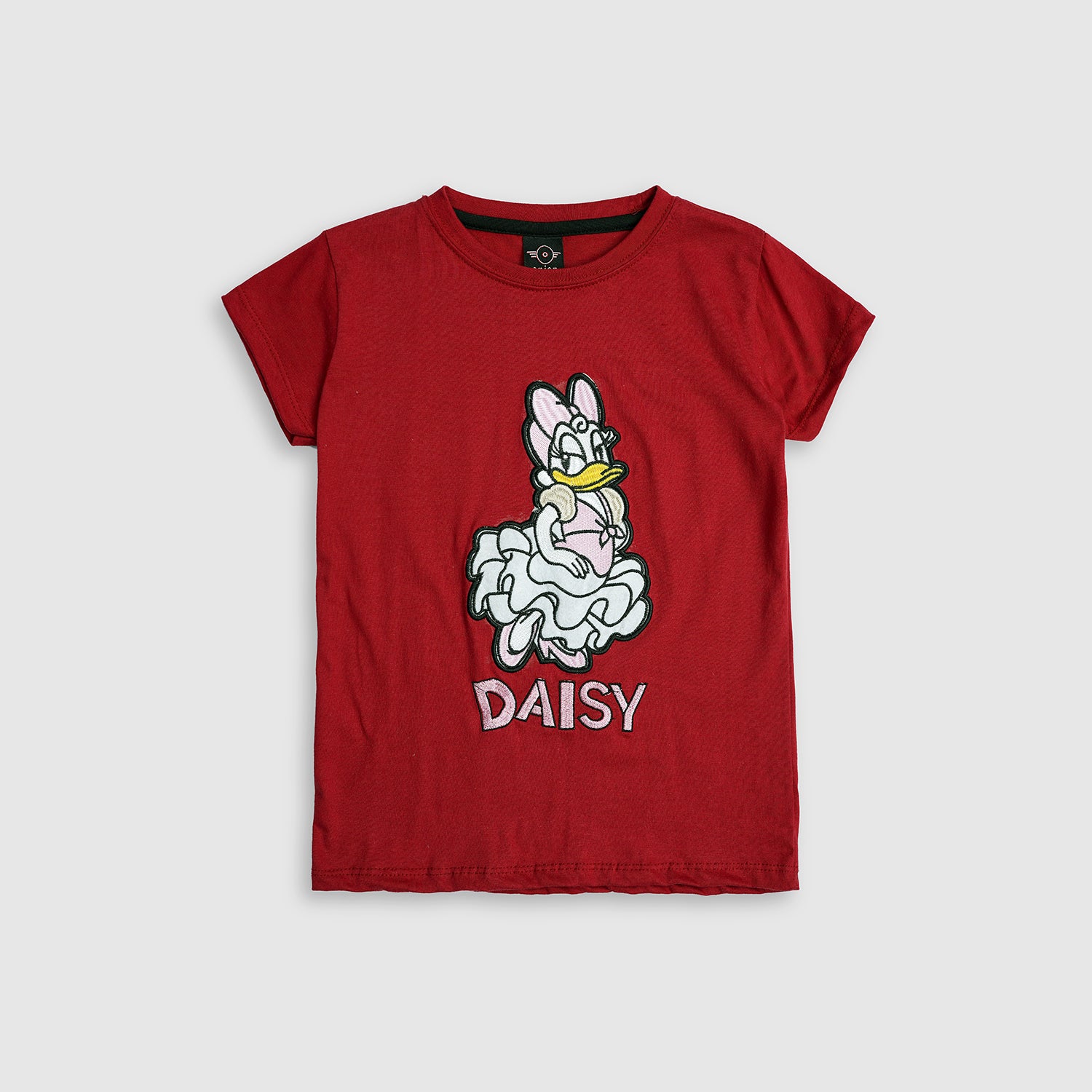 Girls Pure Cotton Front Daisy Duck Embroidery T-Shirt