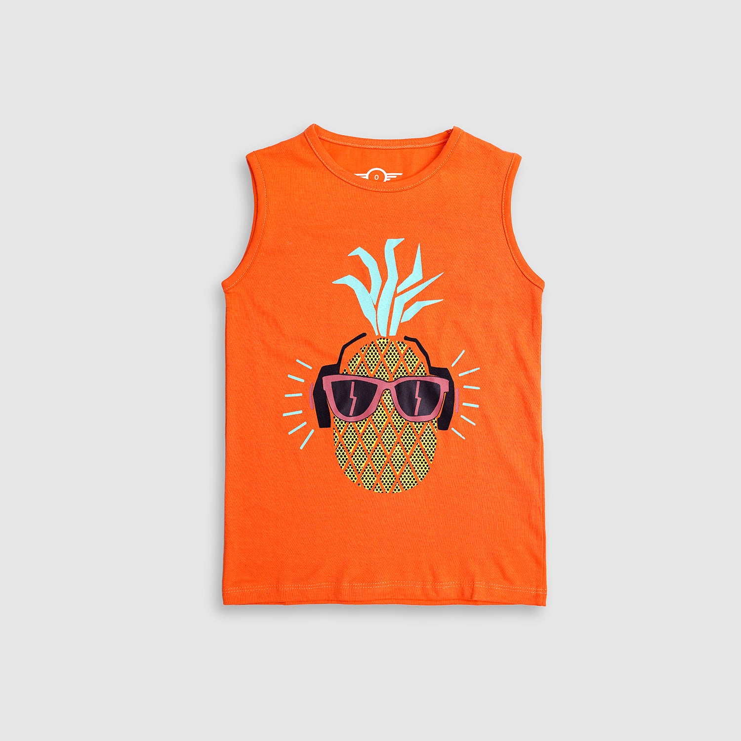 Boys Soft Cotton Musical Pineapple graphic Sleeveless T-Shirt