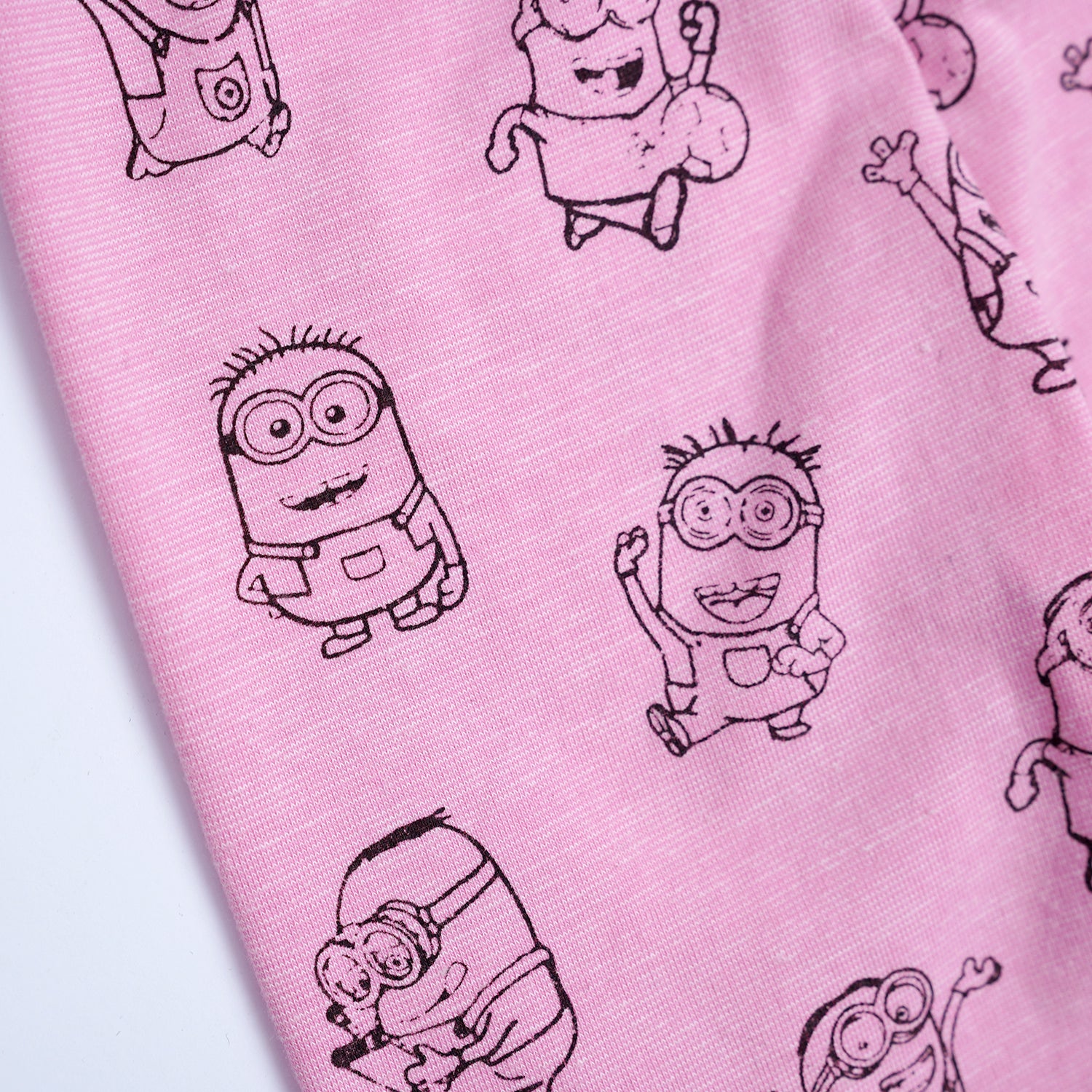 Cotton Rich Pink  Allover Pink Minion Printed Leggings