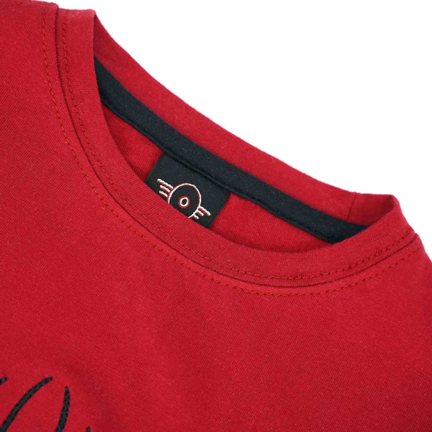 Boys Pure Cotton Embroidered Red T-Shirt