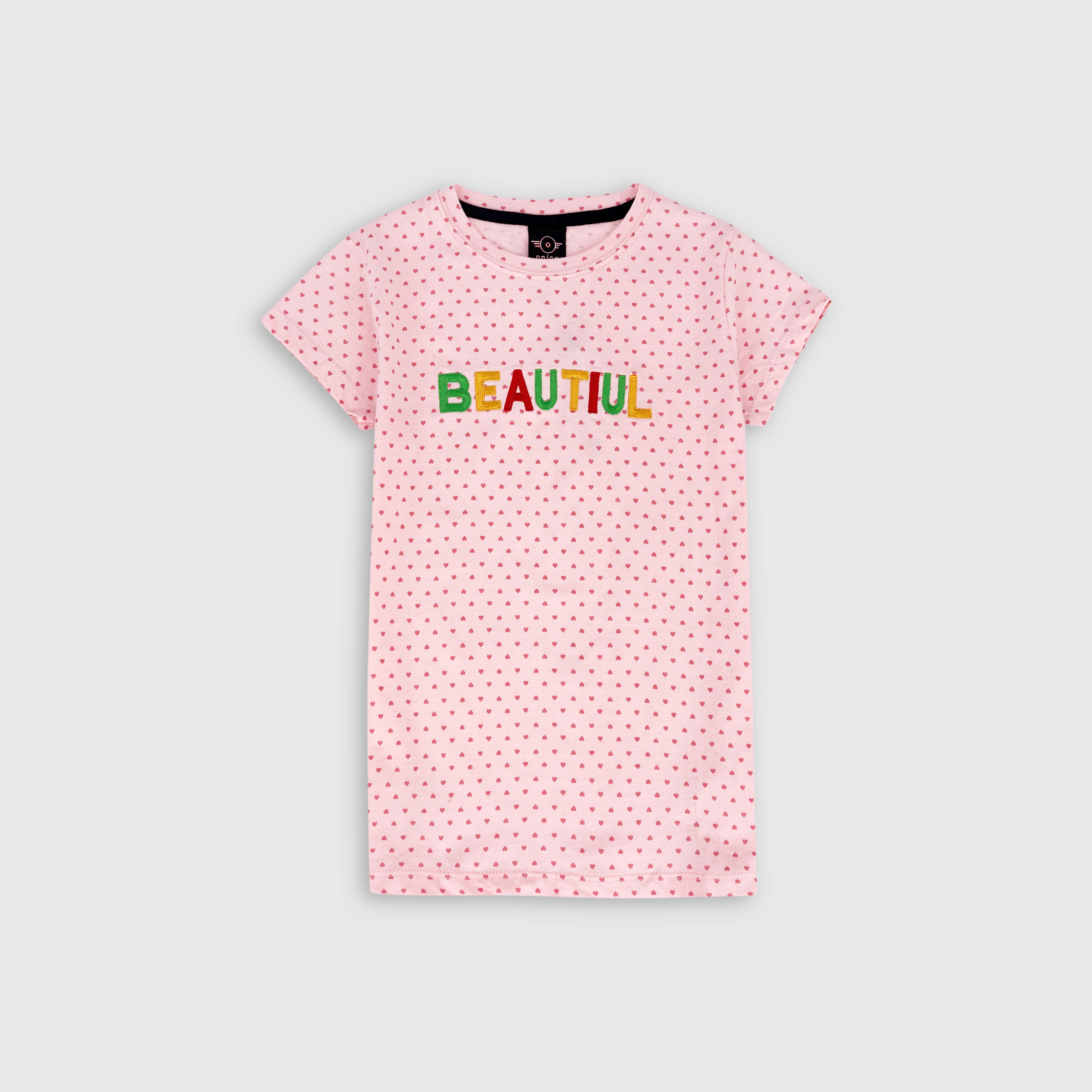 Girls Pure Cotton Embroidered T-Shirt
