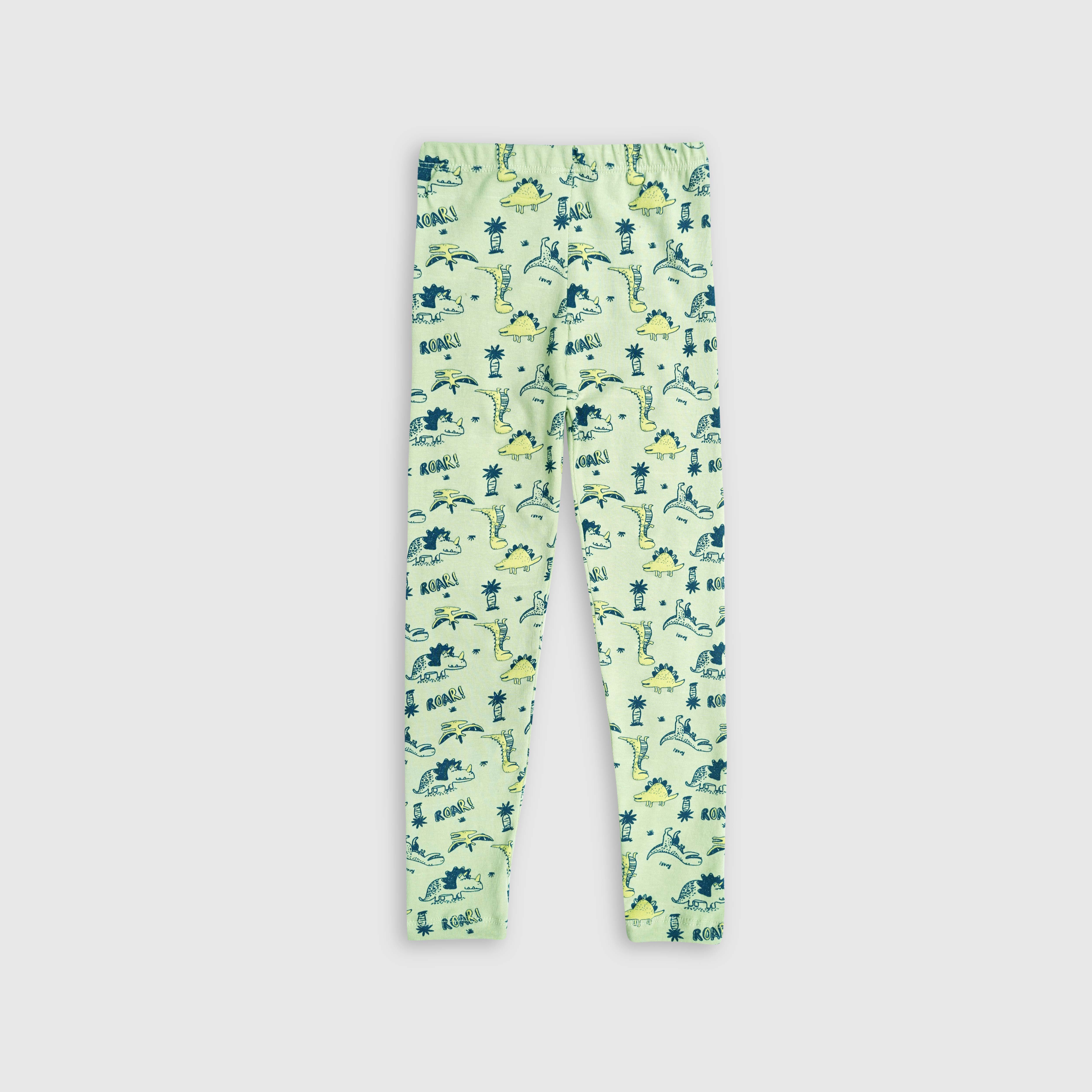 Cotton All-Over Dino Printed Leggings