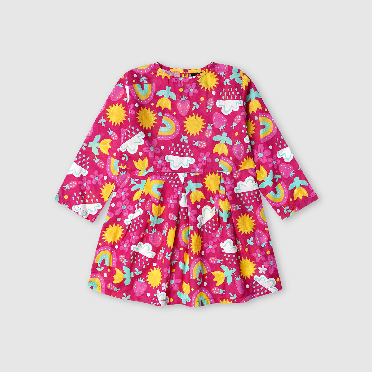 Girl's All-Over Printed Soft Cotton Frock
