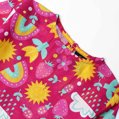 Girl's All-Over Printed Soft Cotton Frock