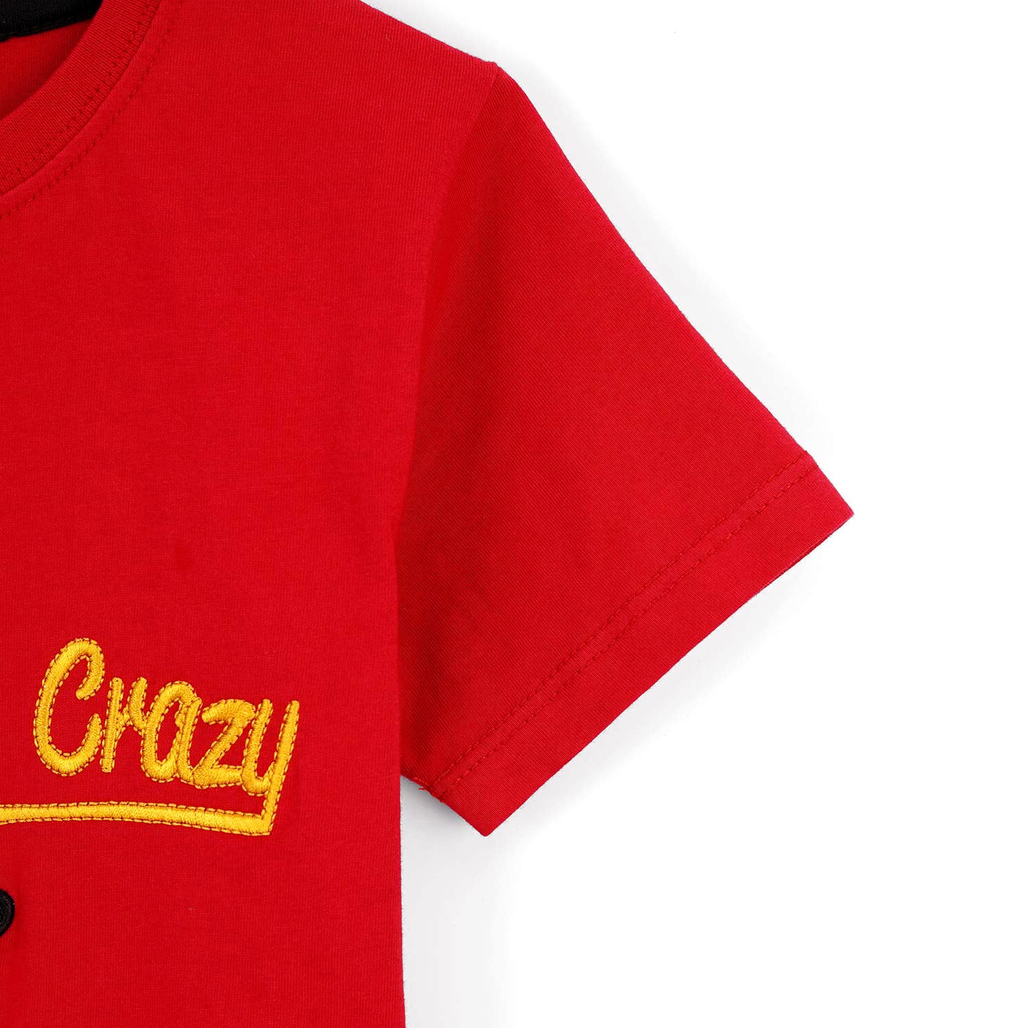 Boys Pure Cotton Embroidered Red T-Shirt