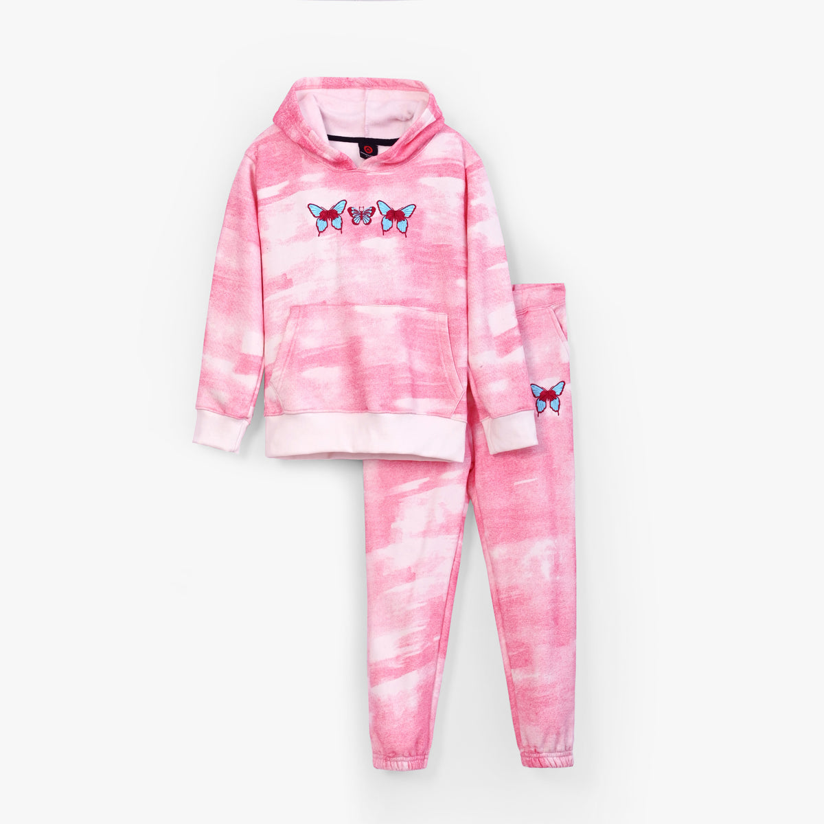 Girls Embroidered Tie & Dye Fleece Suit