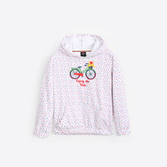 Girls Embroidered Soft Cotton Fleece Hoodie