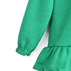 Girls Soft Cotton Embroidered Frill Hoodie