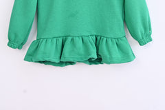 Girls Soft Cotton Embroidered Frill Hoodie