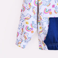 Girls All-Over Printed Fleece Suit