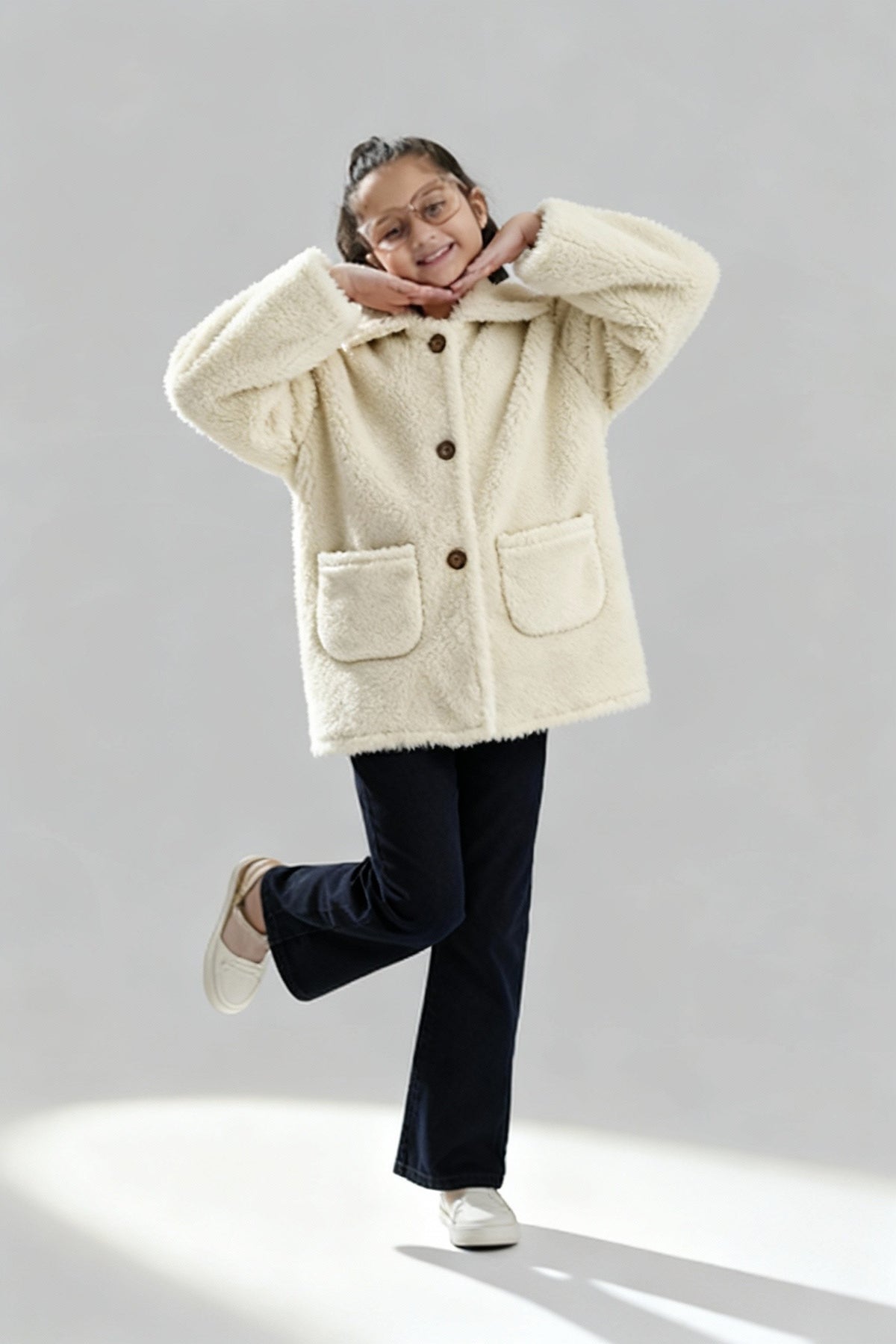 Cream Long Fur Coat | Winter Warmth